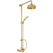 Rohl Arcana Retrofit Shower with Shower Head, Hand Shower, Slide Bar, Shower Arm and Hose Italian Brass