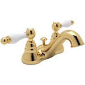 Rohl Arcana 1.2 GPM Centerset Bathroom Faucet with Pop-Up Drain Assembly Italian Brass