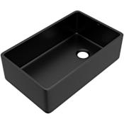 Rohl Allia 32-3/4" Farmhouse Single Basin Fireclay Kitchen Sink Matte Black