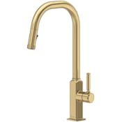 Rohl Apothecary 1.8 GPM Single Hole Pull Down Kitchen Faucet Antique Gold