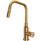 Rohl Campo 1.8 GPM Single Hole Pull Down Kitchen Faucet Italian Brass