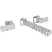 Rohl Quartile 1.2 GPM Wall Mounted Widespread Bathroom Faucet Polished Chrome