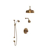 Rohl Edwardian Thermostatic Shower System with Shower Head, Hand Shower, and Hose English Bronze