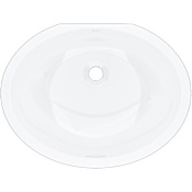 Rohl Eirene 22-3/8" Oval Limestone Undermount Bathroom Sink with Overflow White