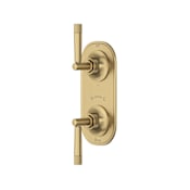 Rohl Graceline Five Function Thermostatic Valve Trim Only with Dual Lever Handles and Integrated Diverter - Less Rough In Antique Gold