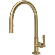 Rohl Graceline 1.8 GPM Single Hole Pull Down Kitchen Faucet Antique Gold