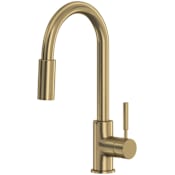 Rohl Lux 1.8 GPM Single Hole Pull Down Bar Faucet Antique Gold