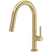 Rohl Lux 1.8 GPM Single Hole Pull Down Bar Faucet Antique Gold