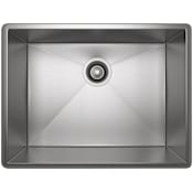 Rohl Forze 22-1/2" Undermount Single Basin Stainless Steel Kitchen Sink Brushed Stainless Steel