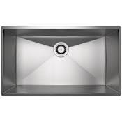 Rohl Forze 28-1/2" Undermount Single Basin Stainless Steel Kitchen Sink Brushed Stainless Steel