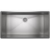 Rohl Forze 31-1/2" Undermount Single Basin Stainless Steel Kitchen Sink Brushed Stainless Steel