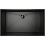 Rohl Forze 31-1/2" Undermount Single Basin Stainless Steel Kitchen Sink Black Stainless Steel
