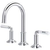Rohl San Giovanni 1.2 GPM Widespread Bathroom Faucet with Pop-Up Drain Assembly with C-Spout Polished Chrome