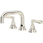 Rohl San Giovanni 1.2 GPM Widespread Bathroom Faucet with Pop-Up Drain Assembly Polished Nickel