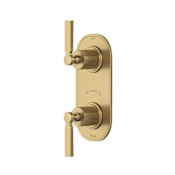 Rohl Apadana Five Function Thermostatic Valve Trim Only with Dual Lever Handles and Integrated Diverter - Less Rough In Antique Gold