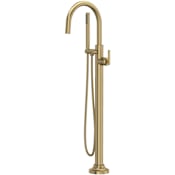 Rohl Apothecary Floor Mounted Tub Filler with Built-In Diverter - Includes Hand Shower Antique Gold