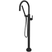 Rohl Lombardia Floor Mounted Tub Filler with Built-In Diverter - Includes Hand Shower Matte Black