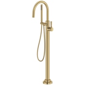 Rohl San Giovanni Floor Mounted Tub Filler Trim with Built-In Diverter - Includes Hand Shower Antique Gold