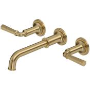 Rohl San Giovanni 1.2 GPM Wall Mounted Widespread Bathroom Faucet Trim Antique Gold