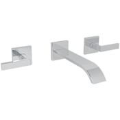 Rohl Wave 1.2 GPM Wall Mounted Widespread Bathroom Faucet Polished Chrome