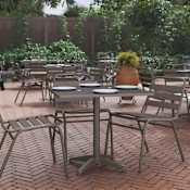 Roseto Delcina 32" Square Metal Top Aluminum Dining Table Bronze