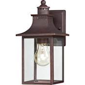 Roseto Coffey Single Light 11-1/4" High Outdoor Wall Sconce with Clear Glass Shade Copper Bronze