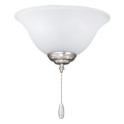 RP Lighting and Fans 12" Wide Single LED Ceiling Fan Light Kit with Satin Glass Shade Brushed Nickel