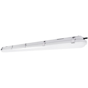 RP Lighting and Fans Single Light 48" Long Vapor Tight Integrated LED Commercial Strip Light with Motion Sensor and Emergency Battery Gray / White