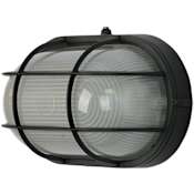 RP Lighting and Fans Bulkhead 11" Wide Outdoor Oval Caged Wall Sconce Textured Black