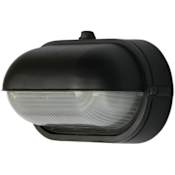 RP Lighting and Fans Bulkhead 8" Wide ADA Oval Outdoor Eyelid Wall Sconce Textured Black