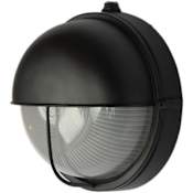 RP Lighting and Fans Bulkhead 8" Wide Round Eyelid Outdoor Wall Sconce Textured Black