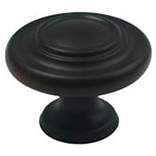 Rusticware 1-5/16 Inch Mushroom Cabinet Knobs - 25 Pack Black