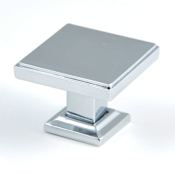 Rusticware Modern 1-3/8 Inch Square Cabinet Knob Chrome