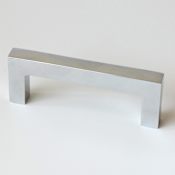Rusticware Modern 3" Center to Center Square Handle Cabinet Pull with Backplates Chrome