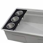 Ruvati Accessories 3 Bowl Serving Board Composite Condiment Tray for Workstation Sinks (Complete Set) Black