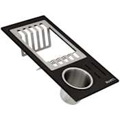 Ruvati Accessories Wood Dish Plate and Silverware Caddy Drying Rack for Workstation Sinks Black