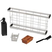 Ruvati Accessories Multi-function Workstation Organizer and Caddy with Soap Dispenser and Knife Block Stainless Steel