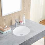 Ruvati Krona 15" Oval Porcelain Undermount Bathroom Sink with Integrated Overflow White