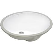 Ruvati Krona 18" Oval Porcelain Undermount Bathroom Sink with Overflow White