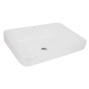 Ruvati Volara 23-3/8" Rectangular Porcelain Drop In Bathroom Sink with Overflow White