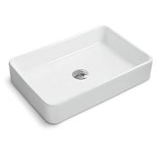 Ruvati Vista 24" Rectangular Porcelain Vessel Bathroom Sink White