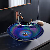 Ruvati Murano 16-1/8" Specialty Glass Vessel Bathroom Sink Celestial Blue