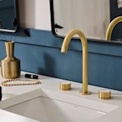 Ruvati Athena 1.2 GPM Widespread Bathroom Faucet Brushed Gold