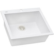 Ruvati epiGranite 22" Drop In Single Basin Granite Composite Kitchen Sink Arctic White