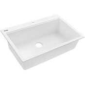 Ruvati epiGranite 33" Drop In Single Basin Granite Composite Kitchen Sink Arctic White