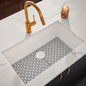 Ruvati epiGranite 26-3/8" Undermount Single Basin Granite Composite Kitchen Sink with Basket Strainer Arctic White