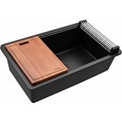 Ruvati epiGranite 32-1/2" Undermount Single Basin Granite Composite Kitchen Sink Matte Black