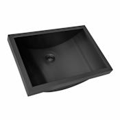 Ruvati Ariaso 20" Rectangular Stainless Steel Drop In Bathroom Sink Black