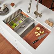 Ruvati Roma Pro 33" Undermount Double Basin Stainless Steel Kitchen Sink Stainless Steel