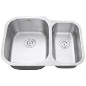 Ruvati Parmi 29" Undermount Double Basin 16 Gauge Stainless Steel Kitchen Sink with 2 Basin Racks and 2 Basket Strainers Stainless Steel